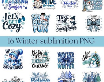 Winter PNG Bundle | Snowman, Freezing Season Designs (Digital Download)