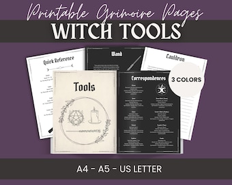 Printable Grimoire Pages - Witchcraft Tools - Book of Shadows template for beginner witches