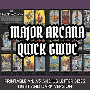 Tarot Cheat Sheet - Tarot Quick Guide - Major Arcana Keywords for Beginners - Learn Tarot - Easy Tarot Guide - Tarot Journal Insert - Print