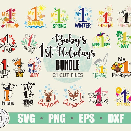 Baby's Firsts SVG Bundle My First Holiday Cut Files 8 - Etsy