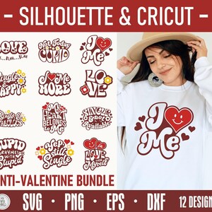Pacchetto SVG anti-San Valentino / Singolo svg / Amore per se stessi svg / Sarcastico svg / Amore svg