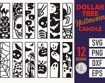 Dollar Tree Halloween Candle SVG Bundle | Spooky svg | Halloween Candle svg | Halloween Vertical svg | Halloween Gift svg