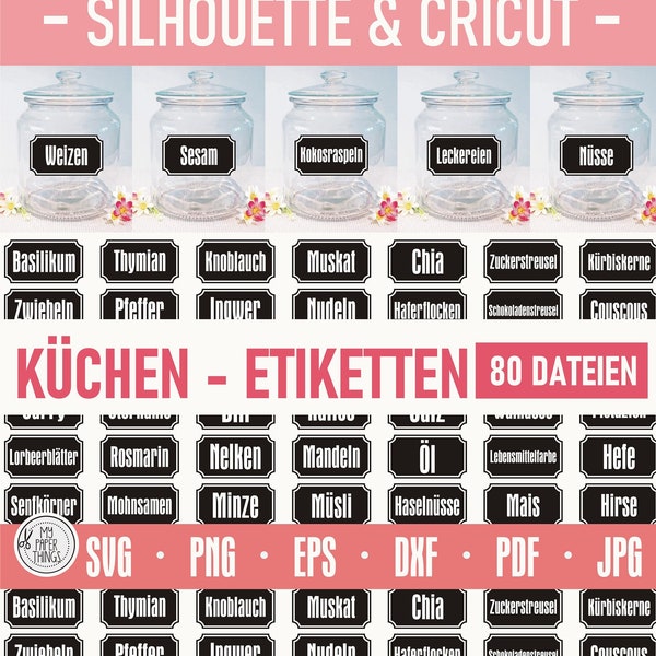 German Küchen Etiketten Plotter File | German Kitchen Svg Dxf Png Eps Jpg | svg files for cricut, silhouette cameo