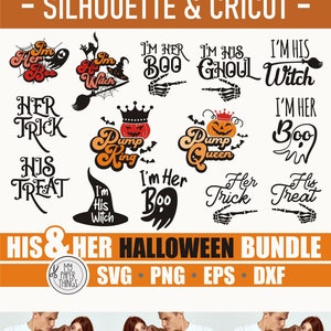 Halloween Paar svg Schnittdateien | Seine und Sie Halloween svg | Passendes Halloween Shirt | Halloween Paar Geschenke | Cricut, Silhouette-Datei