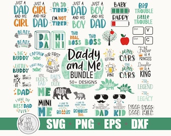 Daddy and Me svg Bundle | Father's day cut files | Dad and baby matching shirts svg | eps, dxf, png, svg files for cricut, silhouette cameo