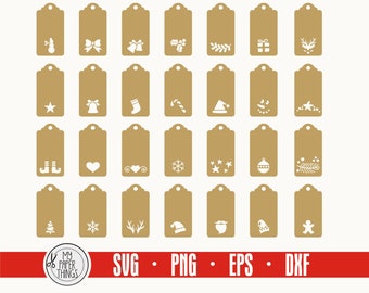 Pacchetto di tag regalo di Natale in formato SVG / Etichetta di Natale in formato SVG