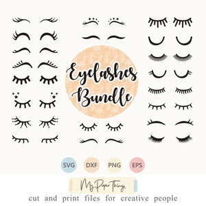 Cils svg bundle, Cils Unicorn Vector, Cils Svg, Cils Clipart, Fichiers de coupe, Cricut, Silhouette, EPS PNG DXF Vinyl Cut File