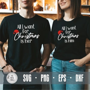 Camisetas navideñas para parejas SVG / Camisetas navideñas a juego