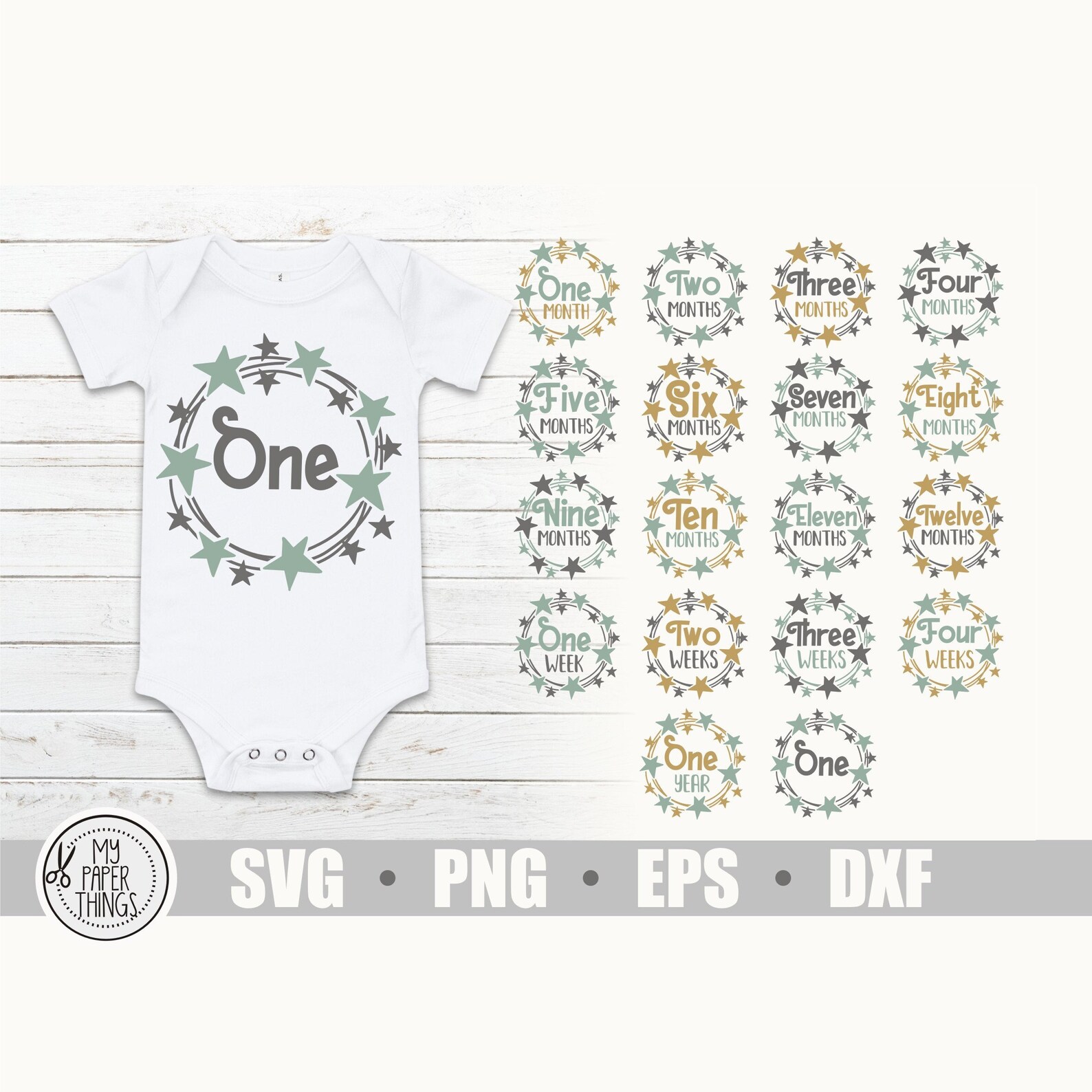 Monthly Baby Milestones Bundle Svg Baby Milestone Svg Baby | Etsy
