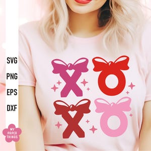 Valentijn xoxo svg, coquette bow svg, liefde svg, xoxo png, strik svg, roze strik svg, Valentijnsdag sublimatiebestanden, dtf-afdrukken