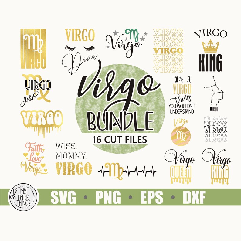 Download Virgo zodiac sign svg bundle August September Birthday svg | Etsy