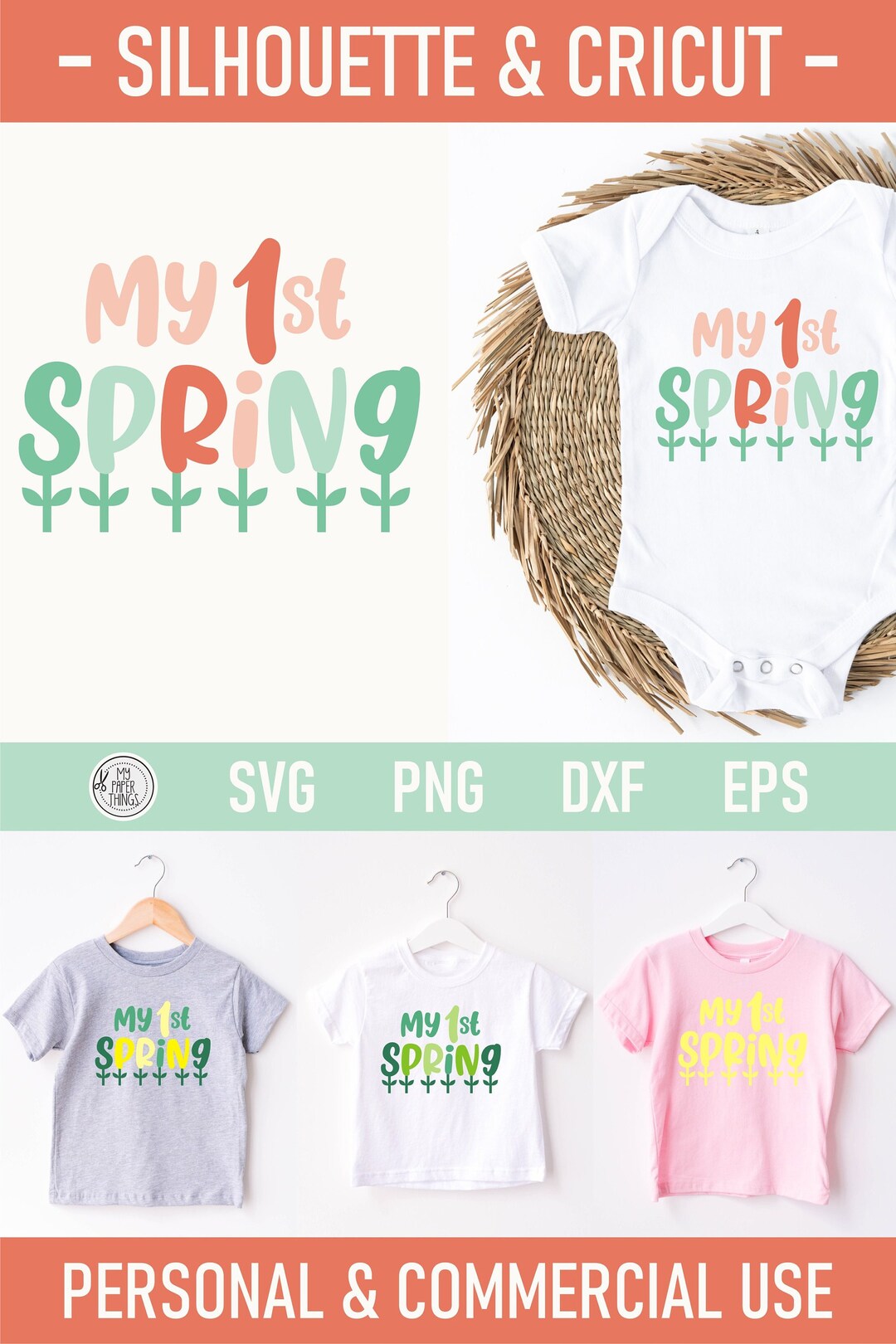 Spring Baby Svg My 1st Spring Svg Baby's First Spring Svg Cutting Files for Cricut ...