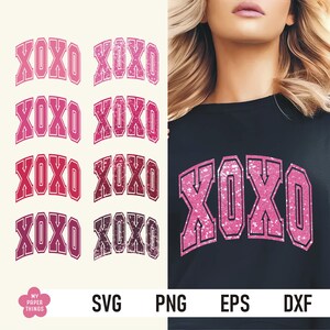 Xoxo Svg, Xoxo Png, Valentines-sublimatiebestanden, Varsity Valentine Svg, paillettenletters png, Hello Valentine Svg, Love Svg