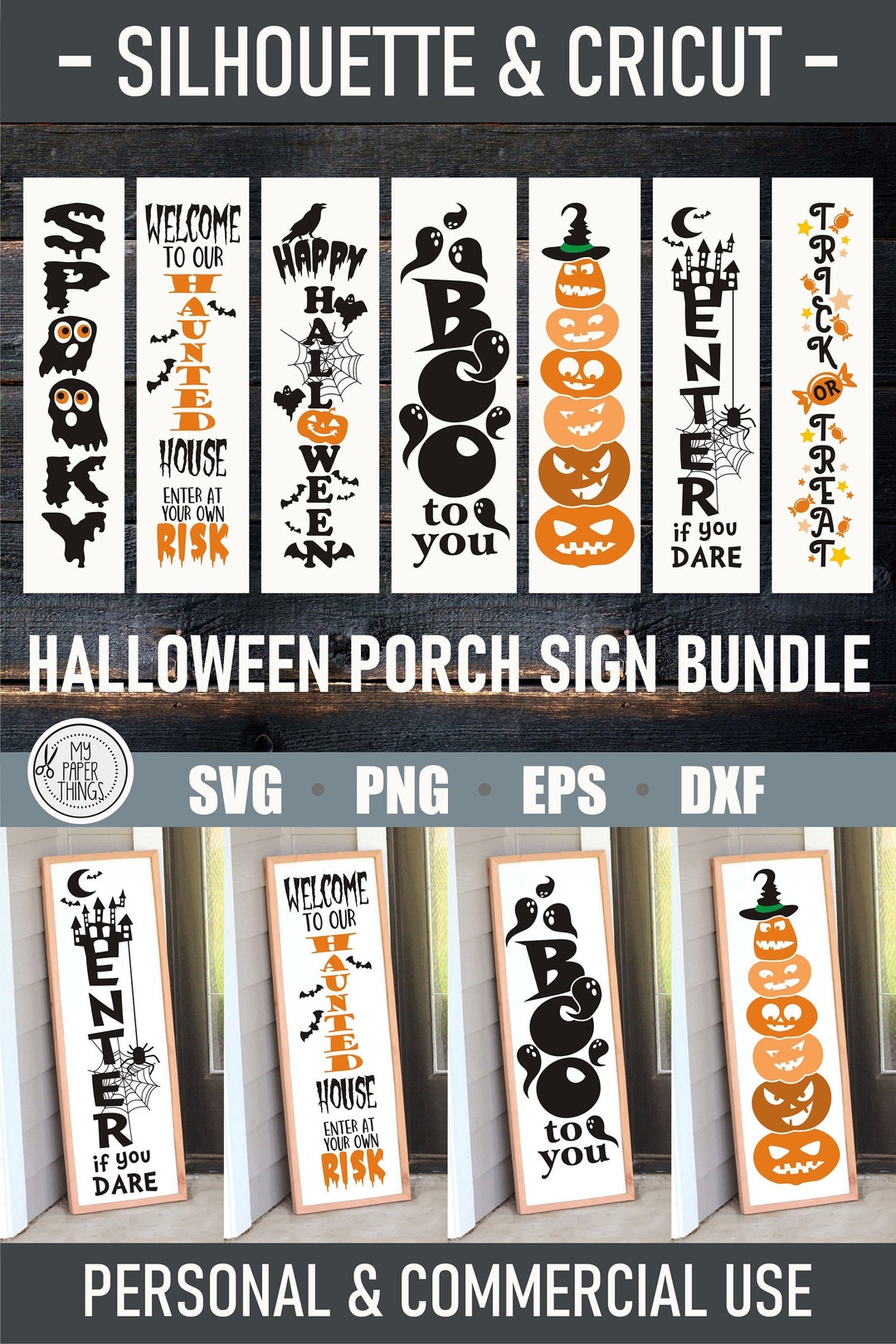 Halloween Porch Sign SVG Bundle | Halloween Pumpkin Svg | Halloween ...