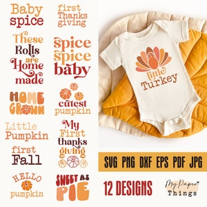 Baby Thanksgiving SVG Bundle | Baby Fall SVG | First Thanksgiving svg