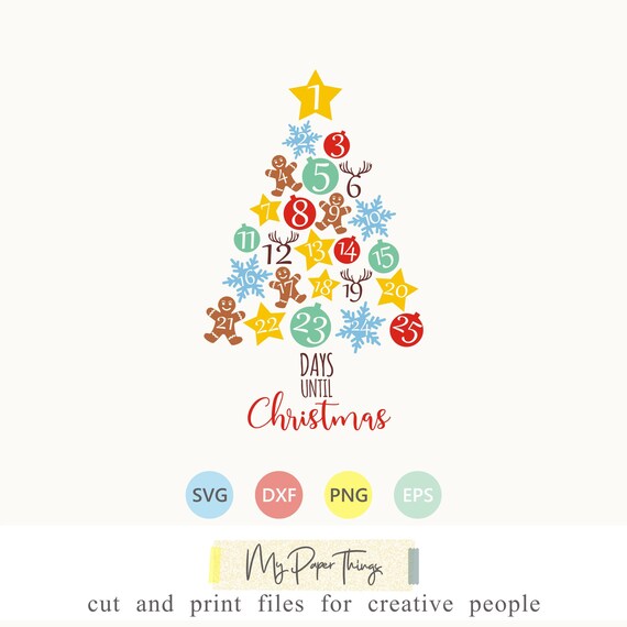 Days Until Christmas Advent Calendar Svg Advent Calendar Svg Etsy