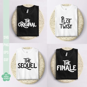 Frères et sœurs chemise bundle svg png, original suite finale intrigue twist svg, svg faire-part de bébé, chemises familiales assorties svg, svg de jumeaux