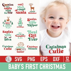 Erste Weihnachts-Svg-Bundle | Kinder Weihnachten SVG | Baby Onsie svg