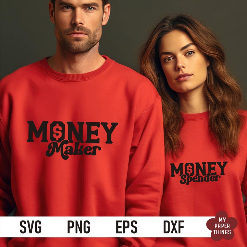 funny couple matching shirt svg, money maker, money spender, funny valentine svg, lover svg, mr mrs svg, husband wife svg, couple shirt svg