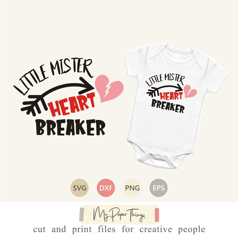 Download Little mister heartbreaker svg Valentine svg Baby boy svg | Etsy
