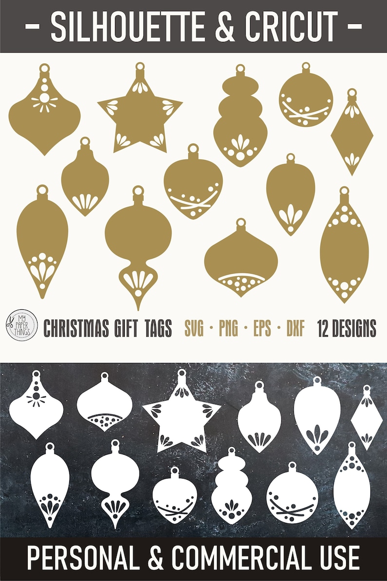 Christmas Gift Tags SVG Bundle Christmas Ornament Svg - Etsy