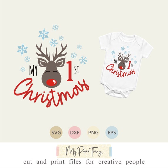 Download My First Christmas Svg My 1st Christmas Svg Reindeer Svg Etsy PSD Mockup Templates
