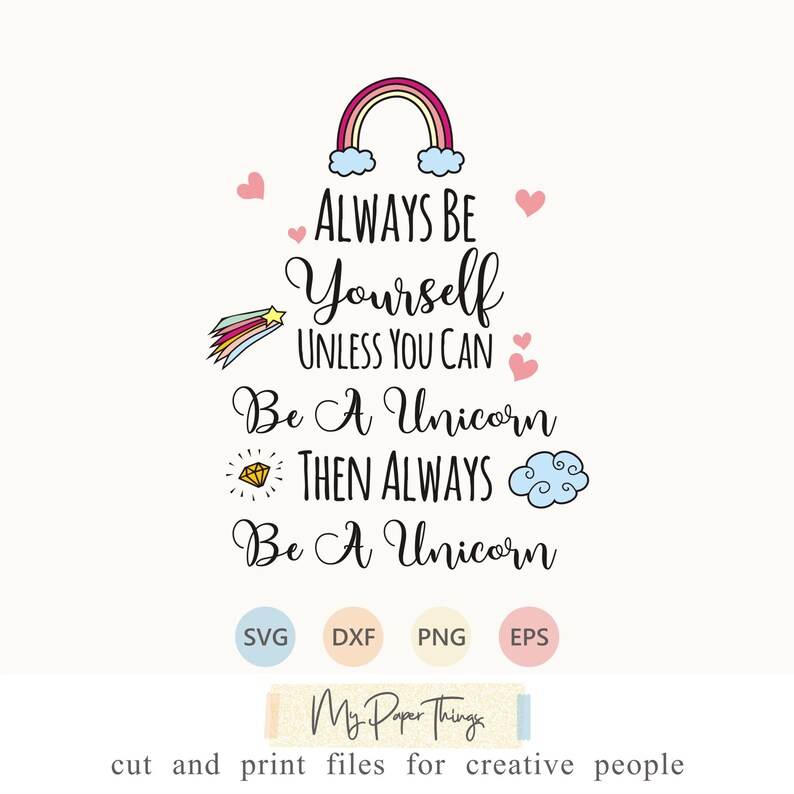 Always Be Yourself Unless You Can Be a Unicorn Svg Etsy