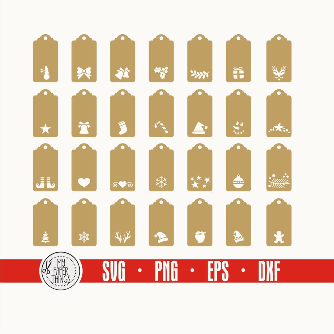 Christmas Gift Tags Svg Bundle Christmas Label Svg - Etsy