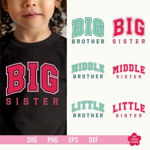 Broers en zussen svg bundel, grote zus Svg, Big Brother Svg, broers en zussen bijpassende shirt ontwerpen, bestanden voor de cricut