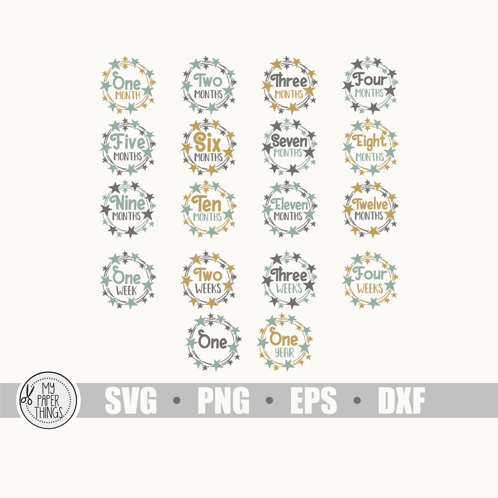 Monthly Baby Milestones Bundle Svg Baby Milestone Svg Baby - Etsy