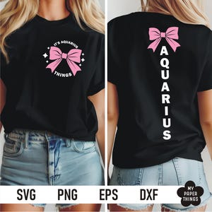 Signe du zodiaque Verseau svg png, Coquette noeud Svg, c'est Verseau choses Svg, Svg anniversaire Verseau, janvier février anniversaire svg