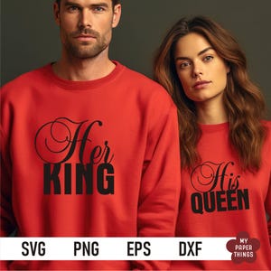 Seine Königin Ihr König Shirts SVG, König und Königin SVG, Paar SVG für Hemden, Ehemann und Frau SVG, verheiratet SVG, Schneidedatei für Cricut
