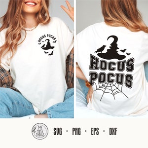 Hocus Pocus Svg, Girly Halloween Svg, voor- en achterkant Svg, Halloween varsity svg, Halloween Svg Png, Halloween Shirt, Svg-bestanden voor de Cricut