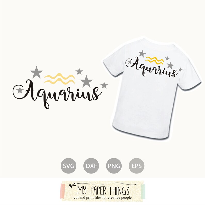Download Aquarius SVG January February Birthday svg Birthday gift | Etsy