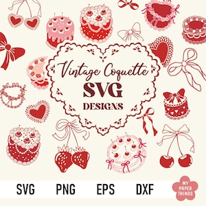 vintage coquette svg, svg de gâteau aux cerises rétro, clipart de gâteau d'anniversaire coquette, svg contour d'arc, coquette esthétique vday png, gâteau de mariage des années 90