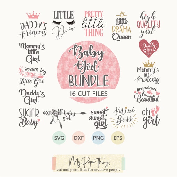 Download Baby girl bundle svg Newborn girl svg Baby girl shower svg ...