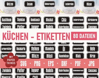 German Küchen Etiketten Plotter File | German Kitchen Svg Dxf Png Eps Jpg | svg files for cricut, silhouette cameo