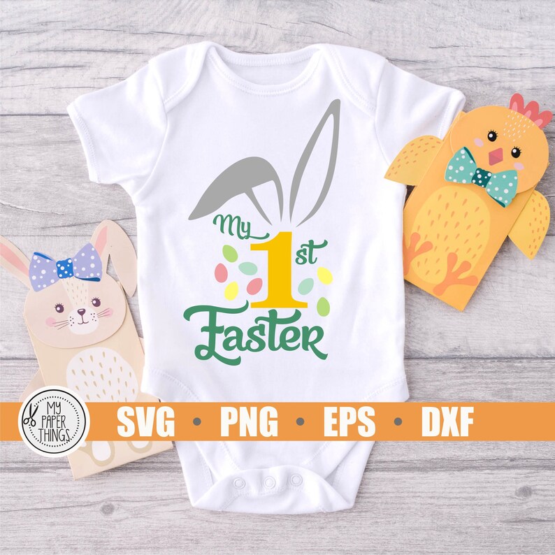 Download My First Easter Svg Cutting Files For Silhouette Cameo My 1st Easter Svg Scanncut Baby Bodysuit Svg Cricut Clip Art Art Collectibles