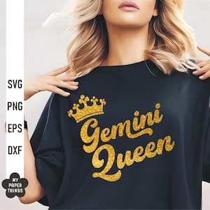 Gemini Queen Svg, Gemini Zodiac Sign svg, Gemini Png, Gemini Birthday Svg,  May June Birthday svg, Gemini Astrology sign svg