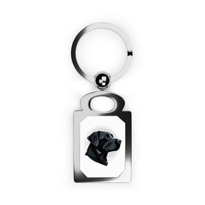Engraved Rectangle Photo Keyring - Unique Pet Portrait Keychain, Dog Lover Gift, Personalized Keepsake, Memory Key Holder, Custom Gift