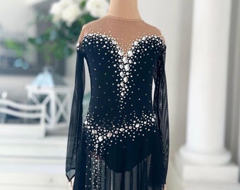 Black Figure Skating Dress (or choose your color)