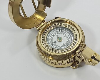 Brass British Prismatic Military Compass  Nautical Pocket Compass 3 inch