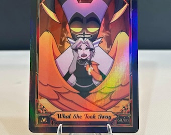 Hazbin Hotel Fanmade Trading Card Featuring Adam & Lute "What She Took Away"