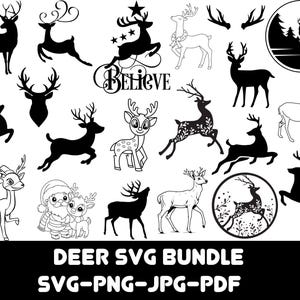 Deer SVG Bundle, Deer Clipart, Deer Forest svg, Cut files for Cricut, Forest svg, Forest Deer svg, Deer Head svg, Antlers svg, American Deer