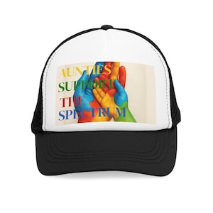 Aunties Support colorful spectrum mesh cap Affirmative Fun Accessories for Aunts AUTISM AWARENESS Gifts for Her Awareness Merchandise