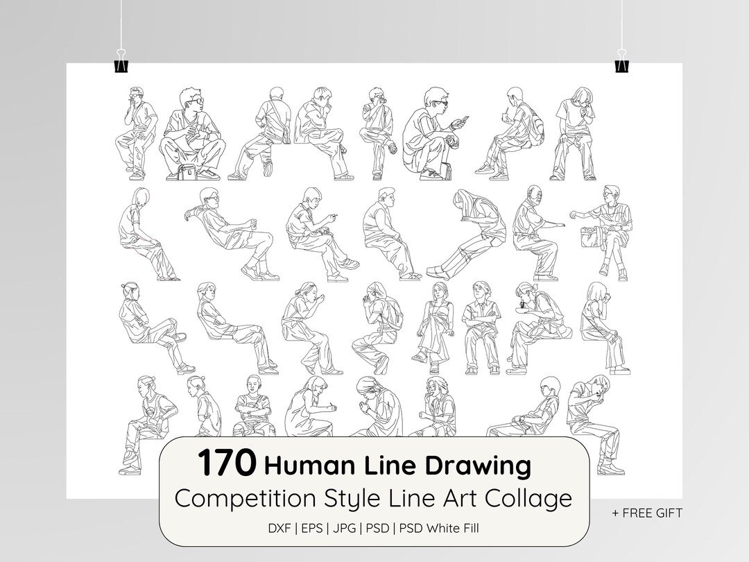 170 Human Line Art Drawings | Competition Style, Parent Child - Etsy