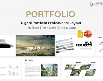 Portfolio | Digital Portfolio | Branding | Simple Clean | Professional Layout | Drag and Drop