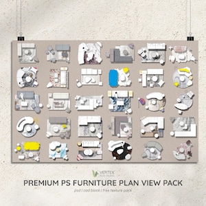 Möbelplanvypaket | Inredningsmaterial (digital nedladdning)