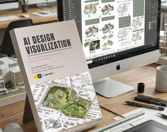 AI Design-Visualisierung Ebook | Komplettes Design-Arbeitsablauf-Rahmenwerk | Designer, Architektur, Landschaft, Interior | Lifetime Update 100+Seiten