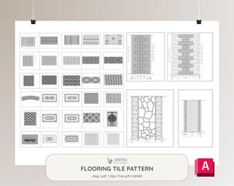 Diseño de baldosas para suelos / AutoCAD DWG PDF / Diseño arquitectónico, de interiores, paisajístico y urbano